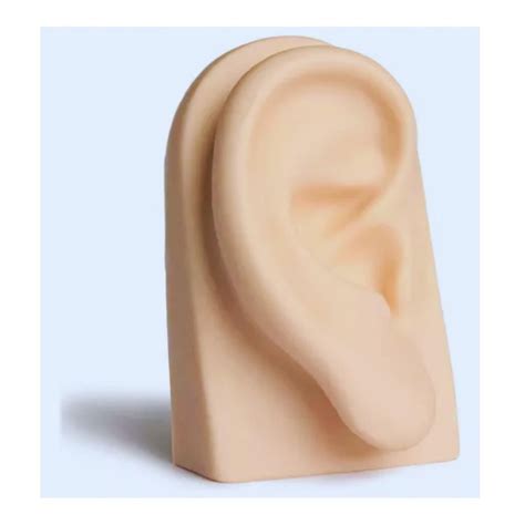 Orelha Direita Silicone Realista cor Nude Expositor Piercings Perfeita para Treinar Perfuração