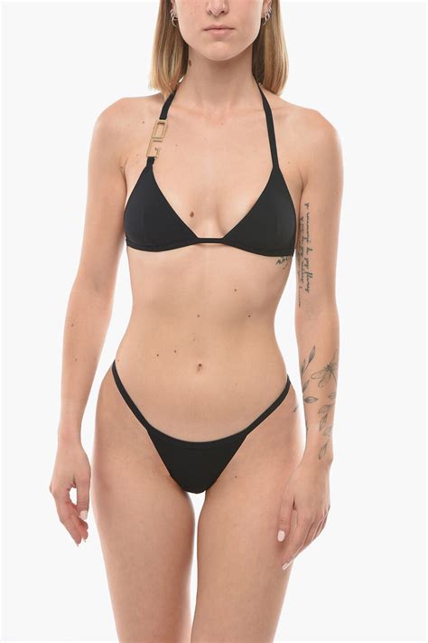 Dolce Gabbana Triangle Bra Bikini Set With Metal Logo Detail Women Glamood Outlet