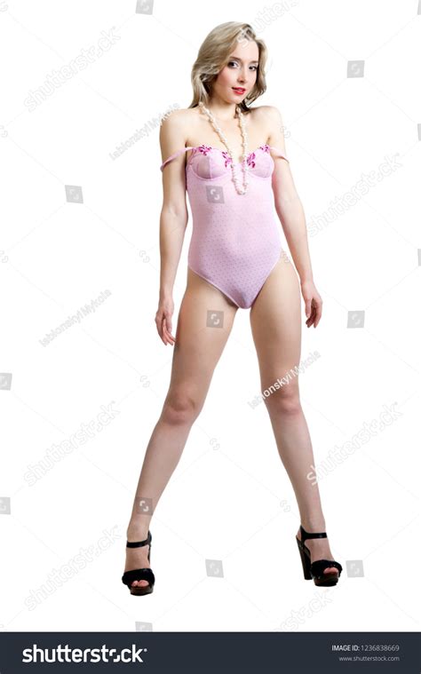 Beautiful Sexy Blonde Girl Pink Lingerie Stock Photo Shutterstock