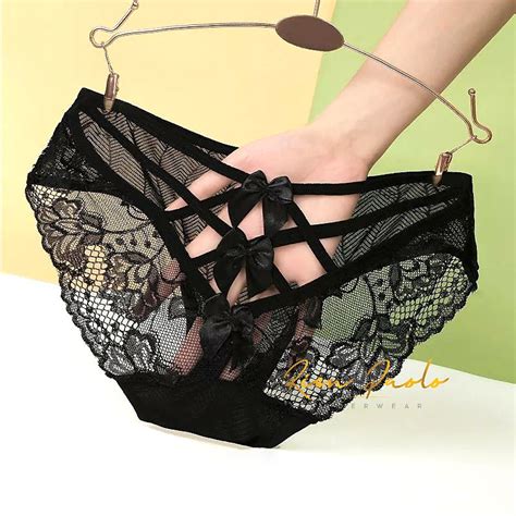 Jual Premium G String Wanita Sexy Hot Celana Dalam CD Open Crotch Lingerie Seamless Renda