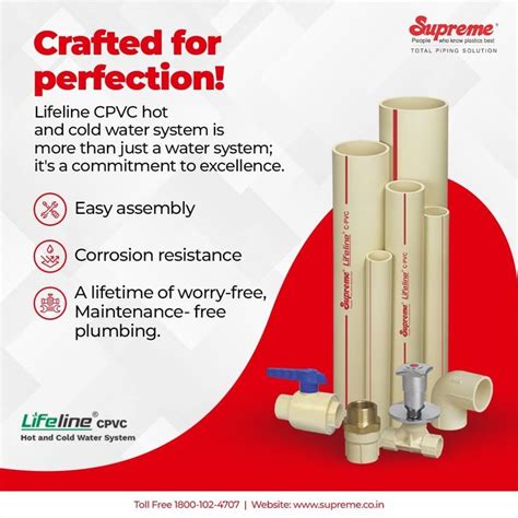 Lifeline C PVC Hot Cold Water System CTS Series Water Pipes Solar Water Heating System