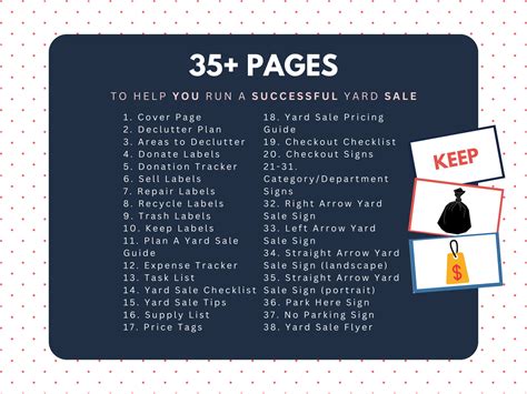 Yard Sale Planner Fillable Printable | Yard Sale Template | Yard Sale