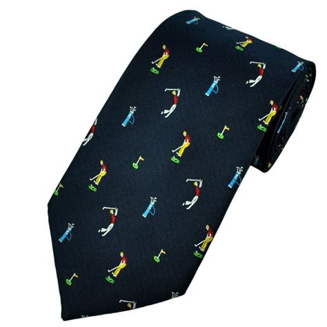 Golf Themed Navy Blue Novelty Tie From Ties Planet Uk