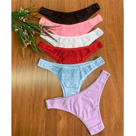 Kit calcinhas Gaby Detalhe em Renda para Revenda de Lingerie e Moda Intima na Promoção