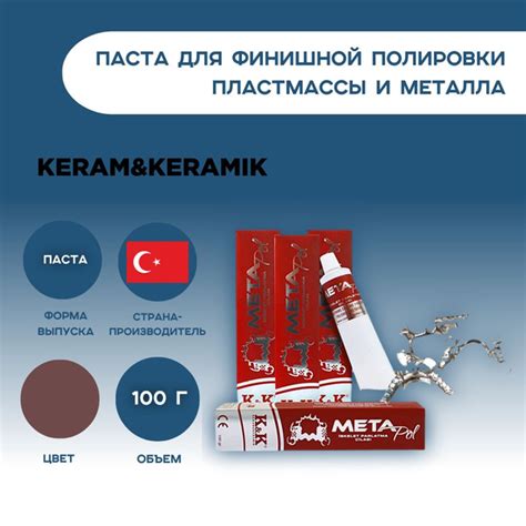 Паста для полировки металлических протезов Metapol Keram&Keramik 100г ...