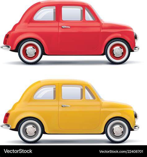 Red An Yellow Cars Isolated On White 3d Royalty Free Vector