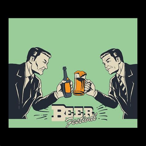 Premium Vector Cheers Beer Bottle Cool Guy Retro Vector