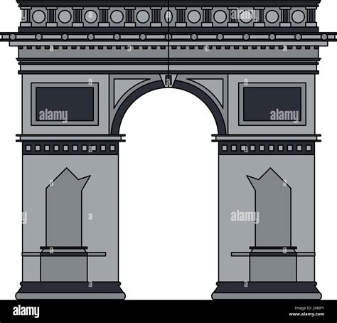 color image cartoon monument arch antique architecture stock vector