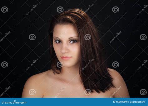 Brunette Studio Headshot Stock Image Image Of Headshot 15618309