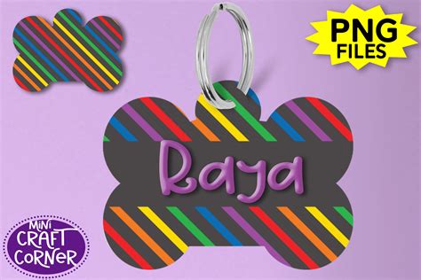 Sublimation Rainbow Stripes Dog Tag Graphic by Mini Craft Corner
