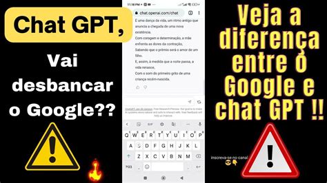 A diferença entre uma pesquisa no chat GPT e no Google A inteligência