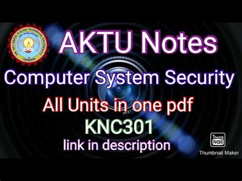 Computer System Security Notes | AKTU Syllabus based | All topics