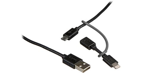 Belkin Micro USB Cable With Lightning Adapter F8J080BT03 BLK B H