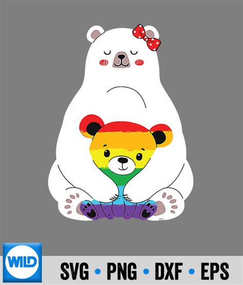 Lgbt Mama Bear Gay Pride Equal Rights Rainbow Mothers Day Svg Lgbt Svg Cut File Wildsvg