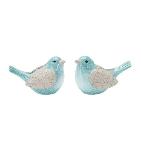 Melrose Whimsical Terra Cotta 2 Piece Garden Bird Planter Set