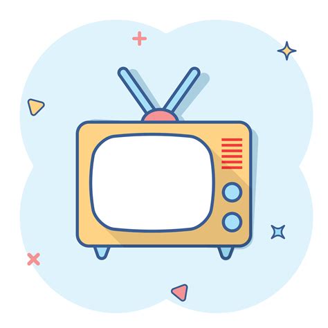 Icono De Tv De Dibujos Animados Vectoriales En Estilo Cómico