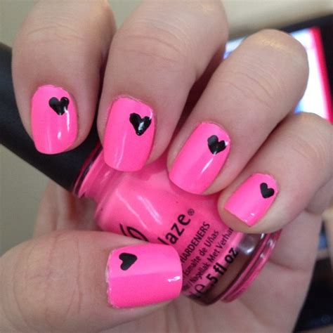 Neon Pink Nail Art Creative Nail Design