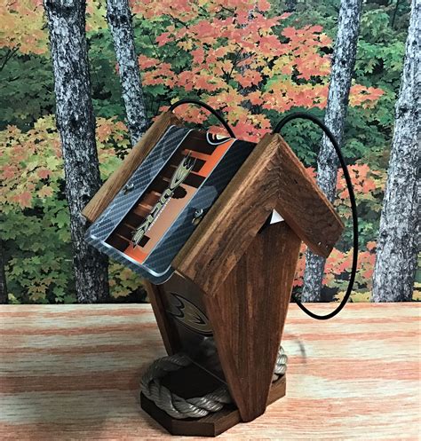 Anaheim Ducks Two Sided Cedar Bird Feeder