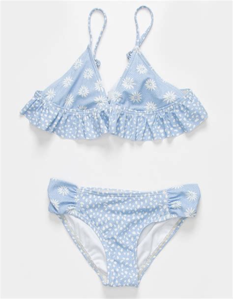 BILLABONG Where To Ruffle Triangle Bikini Set BLUE COMBO Tillys