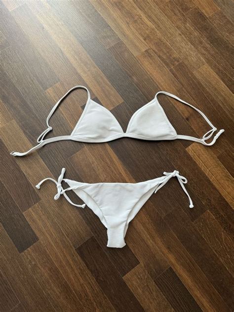 Billabong Bikini weiss gerippt Brazilian Gr M L 38 40 Gebraucht in Wittenbach für CHF 15
