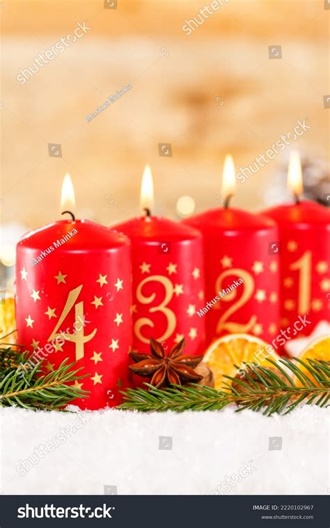 Fourth 4th Sunday Advent Candle Christmas Stock Photo 2220102967 | Shutterstock