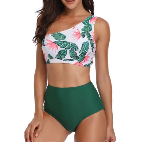 Tponi Swimsuit Women Two Piece Two Piece Sets Elastic Green Clearance Underwear Bikini L