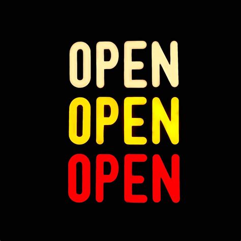 vertical modern open sign hineon custom neon sign