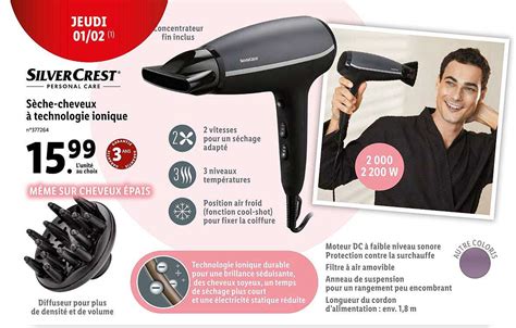 Promo Silvercrest Sèche cheveux à Technologie Ionique chez Lidl