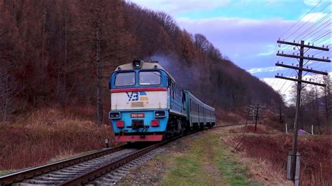 А снігу й далі немає! ДПЛ1-005 з поїздом №6403 Івано-Франківськ ...