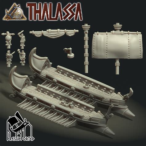 3D Printable Thalassa: Penteconter Tolmirós Class Auxiliary Ship by ...