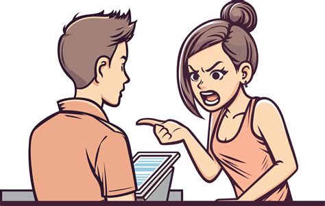 Female Customer Complaining To A Store Clerk Vector Illustration
