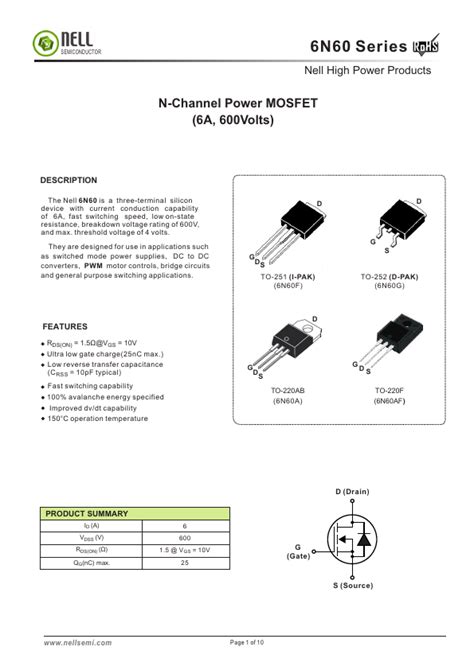 datasheet  nellpdf  channel power mosfet nell