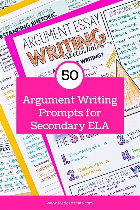 50 Writing Prompts For Argument Writing Secondary Ela Argument Writing