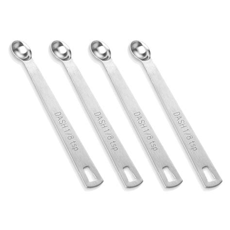 4 PCS 1/8 Teaspoon (1/8 Tsp | 0.625 mL | 0.625 cc) Single Measuring