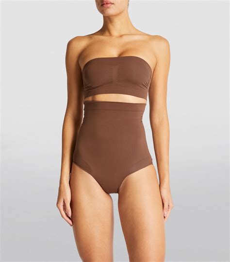 Womens Skims Brown Seamless Sculpt High Waist Briefs Harrods Uk