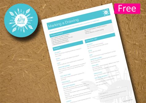 marking  drawing  arty teacher