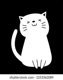 White Cat Doodle Cute White Pussy Stock Vector Royalty Free Shutterstock