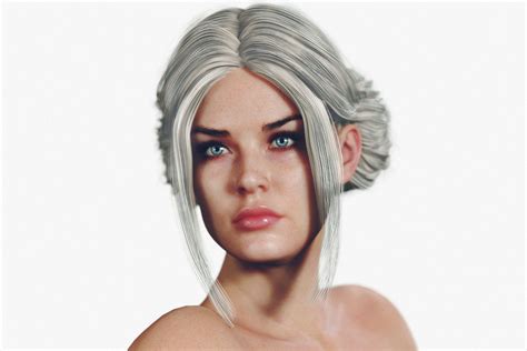 Naked Fitness Blonde Woman With Tied Hair D Model Rigged CGTrader