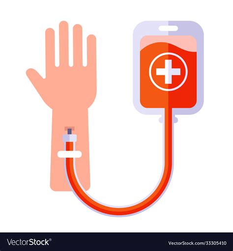 Human Blood Transfusion Icon Make An Injection Vector Image