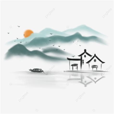 jiangnan png image beautiful ink jiangnan illustration beautiful