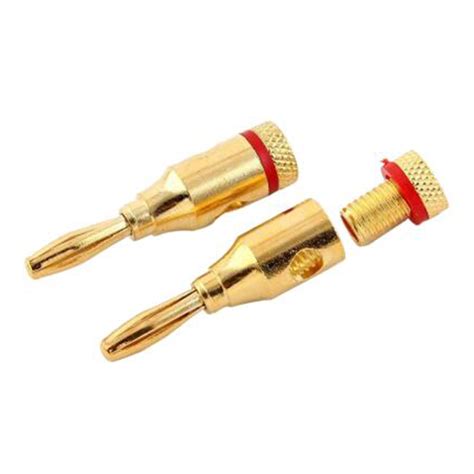 12Pcs Gold 24K Banana Plugs Audio Jack Speaker Wire Cable Screw