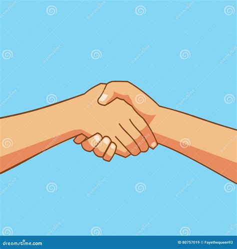 Two People Shaking Hands Cartoon Stock Illustrations Two People