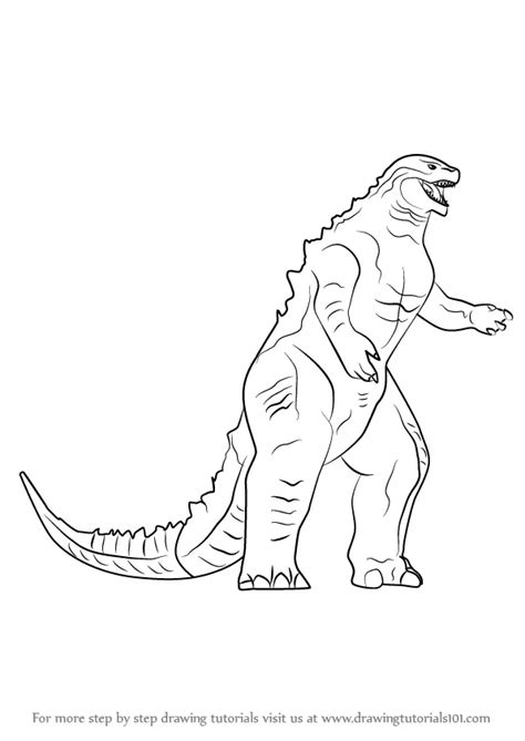 draw  godzilla godzilla step  step drawingtutorialscom