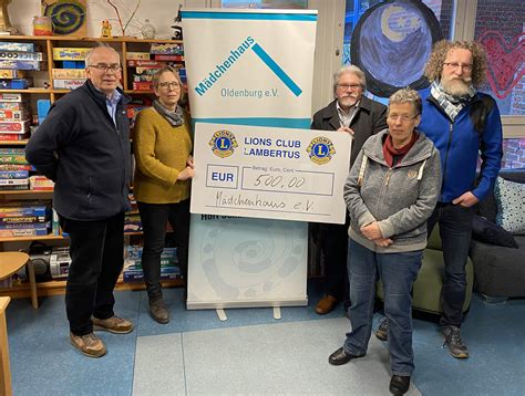 Spendenübergabe an das Mädchenhaus Lions Club Oldenburg Lambertus