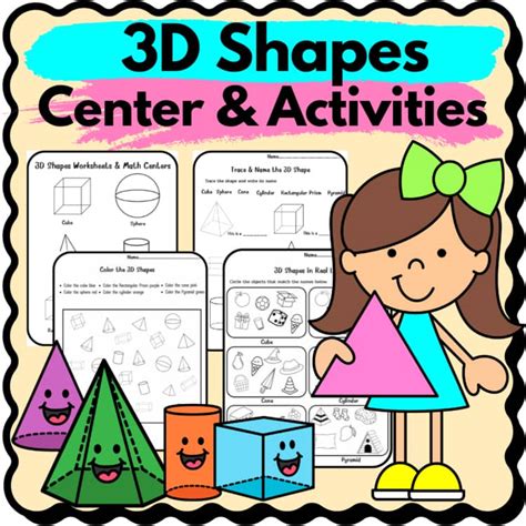 shapes kindergarten worksheets math center activities  kids