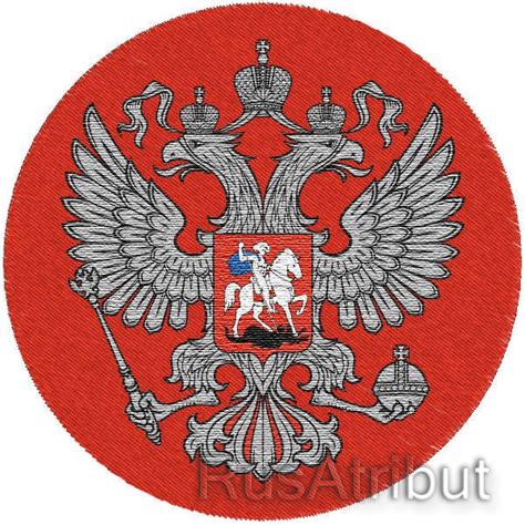 Красный шеврон Герб России купить в интернет-магазине RusAtribut