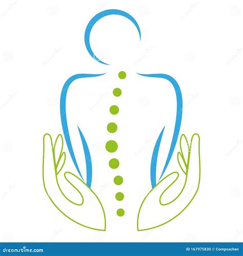 Two Hands and Person, Orthopedics and Massage Logo, Icon Stock Vector