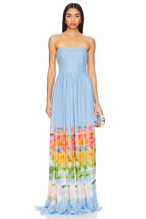 Sau Lee Camille Dress In Blue Multi Revolve