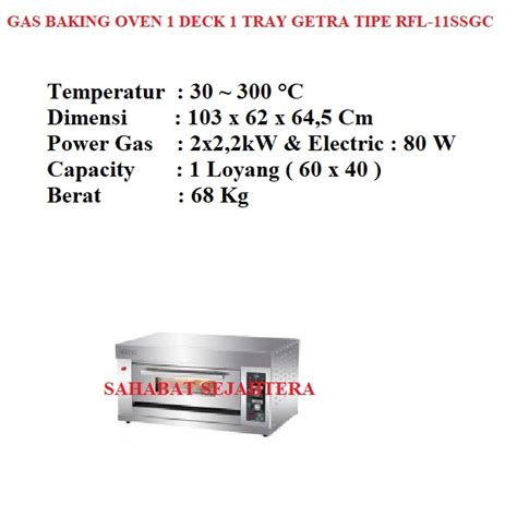 Jual GETRA Gas Baking Oven RFL 11SSGC Mesin Memanggang Roti Shopee