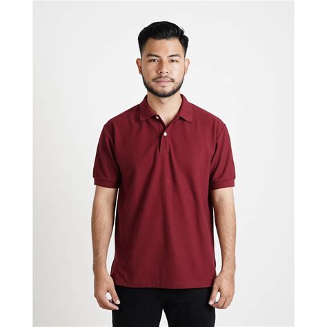 Jual Menliving Flawless Fit Polo Shirt Merah Maroon Stand Out Men